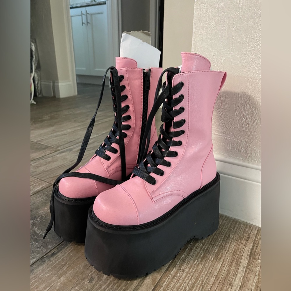 Expelled To Reality Platform Combat Boots